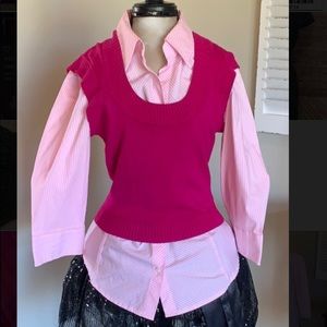 Express  career shirt with vest, sz S